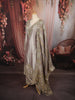Ash Grey Gold Mirror Embroidered  Design Tissue Silk Straight Cut Salwar Suit with Matching Designer Dupatta