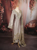 Ash Grey Gold Mirror Embroidered  Design Tissue Silk Straight Cut Salwar Suit with Matching Designer Dupatta