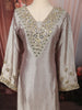 Ash Grey Gold Mirror Embroidered  Design Tissue Silk Straight Cut Salwar Suit with Matching Designer Dupatta