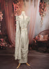Ash Grey Heavy Sequins and Beads Embroidered Design Crepe Ready to Wear Draped Saree with Matching Designer Blouse