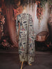 Ash Grey Kalamkari Floral Printed Design Tussar Straight Cut Salwar Suit with Matching Dupatta