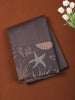 Ash Grey Mini Checked Zari Woven Design Semi Tussar Saree with Motif Border