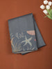 Ash Grey Mini Checked Zari Woven Design Semi Tussar Saree with Motif Border