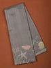 Ash Grey Mini Checked Zari Woven Design Semi Tussar Saree with Motif Border