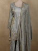 Ash Grey Sequins and Beads Embroidered Design Tissue Silk Sharara Suit with Dupatta