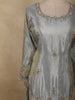 Ash Grey Sequins and Beads Embroidered Design Tissue Silk Sharara Suit with Dupatta