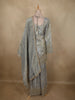 Ash Grey Sequins and Beads Embroidered Design Tissue Silk Sharara Suit with Dupatta