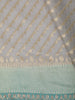 Ash Grey Striped Zari Woven Design Pure Organza Party Wear Saree with Contrast Designer Blouse