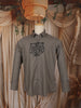 Ash Grey Tiger Face Motif Stone Embellished Design Cotton Party Wear Full Sleeve Men Shirt
