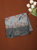 Ash Grey Traditional Printed Design Crepe Silk Saree with Motif Border