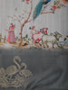 Ash Grey Traditional Printed Design Crepe Silk Saree with Motif Border