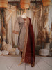 Ash Grey Traditional Zari Woven Design Semi Silk Straight Cut Salwar Suit with Contrast Dupatta