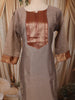 Ash Grey Traditional Zari Woven Design Semi Silk Straight Cut Salwar Suit with Contrast Dupatta
