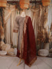 Ash Grey Traditional Zari Woven Design Semi Silk Straight Cut Salwar Suit with Contrast Dupatta