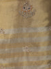 Ash Grey and Champagne Gold Sequins and Beads Embroidered Design Tissue Silk Palazzo Suit with Contrast Stripes Dupatta