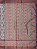 Ash Grey with Deep Plum Abstract Printed Design Semi Tussar Saree