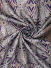 Ash Grey with Deep Plum Abstract Printed Design Semi Tussar Saree