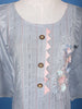 Ash Floral Embroidered Cotton Salwar Suit - Diadem