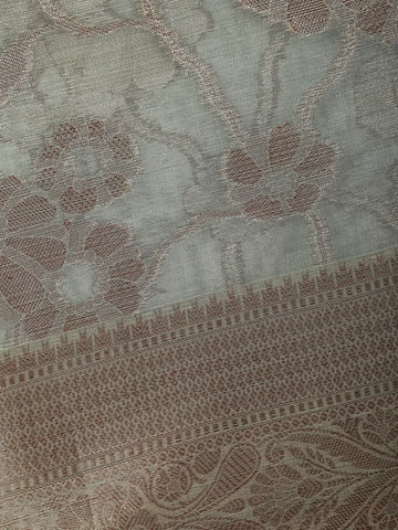 Ash Floral Design Tissue Silk Saree - Diadem
