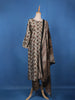 Ash Grey Floral Designed Semi Silk Salwar Suit - Diadem