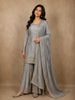 Ash Grey Sequins and Beads Embroidered Design Tissue Silk Sharara Suit with Dupatta