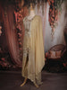 Ash and Champagne Gold Beads Embroidered Design Tissue Silk Palazzo Suit with Dupatta
