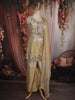 Ash and Champagne Gold Beads Embroidered Design Tissue Silk Palazzo Suit with Dupatta