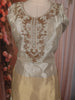 Ash and Champagne Gold Beads Embroidered Design Tissue Silk Palazzo Suit with Dupatta