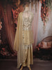 Ash and Champagne Gold Beads Embroidered Design Tissue Silk Palazzo Suit with Dupatta