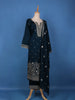 Azure Blue Floral Design Sequin Work Georgette Salwar Suit - Diadem
