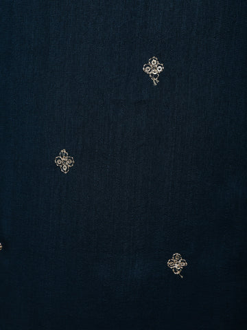 Azure Blue Floral Design Sequin Work Georgette Salwar Suit - Diadem