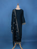 Azure Blue Floral Design Sequin Work Georgette Salwar Suit - Diadem