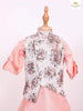 Apricot Orange Kurta Set with Floral Printed Waistcoat - Diadem