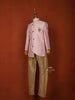 Light Pink Raw Silk Indo-Western Sherwani Suit with Brooch - Diadem