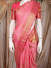 Baby Pink Butta Woven Design Pure Kanchipuram Silk Saree with Zari Woven Border