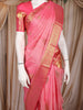 Baby Pink Butta Woven Design Pure Kanchipuram Silk Saree with Zari Woven Border