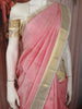 Baby Pink Butta Zari Woven Design Pure Kanchipuram Silk Saree with Contrast Zari Border
