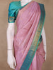 Baby Pink Floral Butta Design Pure Kanchipuram Silk Saree