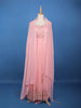 Baby Pink Floral Designed Georgette Palazzo Suit - Diadem