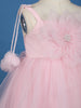 Baby Pink Floral Embellishment Design Net Frock