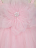 Baby Pink Floral Embellishment Design Net Frock