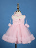 Baby Pink Floral Embellishment Design Net Frock