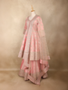 Baby Pink Floral Embroidered Banarasi Silk Lehenga with Dupatta