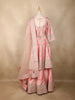 Baby Pink Floral Embroidered Banarasi Silk Lehenga with Dupatta