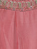 Baby Pink Floral Embroidered Design Georgette Skirt Top with Dupatta