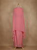 Baby Pink Floral Embroidered Design Georgette Skirt Top with Dupatta