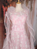 Baby Pink Floral Embroidered Design Net Gown with Ruffle Dupatta