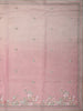 Baby Pink Floral Embroidered Organza Saree with Scallop Border