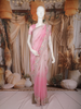 Baby Pink Floral Embroidered Organza Saree with Scallop Border