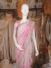 Baby Pink Floral Embroidered Organza Saree with Scallop Border